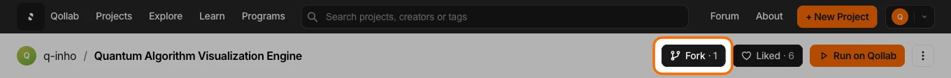 A public project's header with a Fork button.