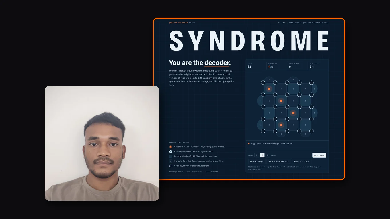Kanhaiya Mehta, with a screenshot of Syndrome: You Are the Decoder