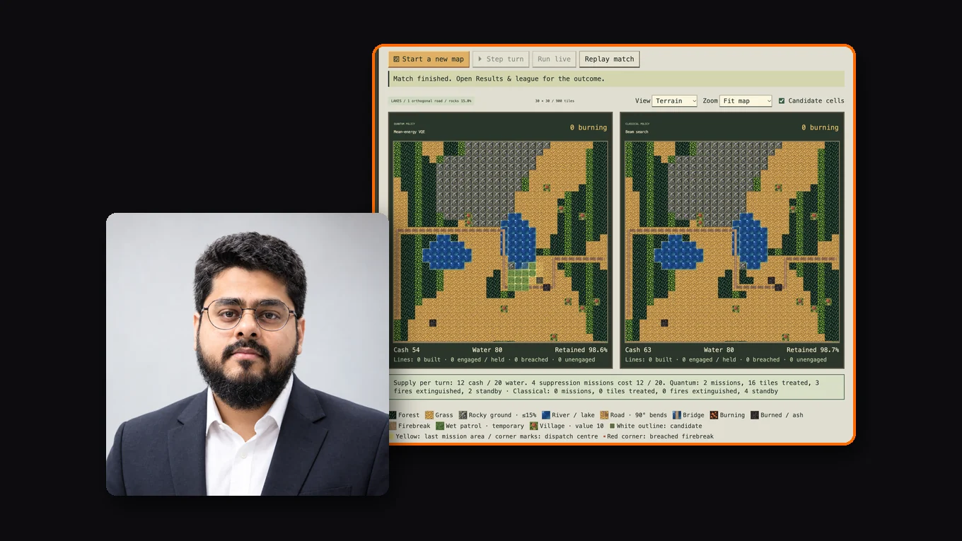 Nafees Nashiz Khan, with a screenshot of Algorithmic Ash