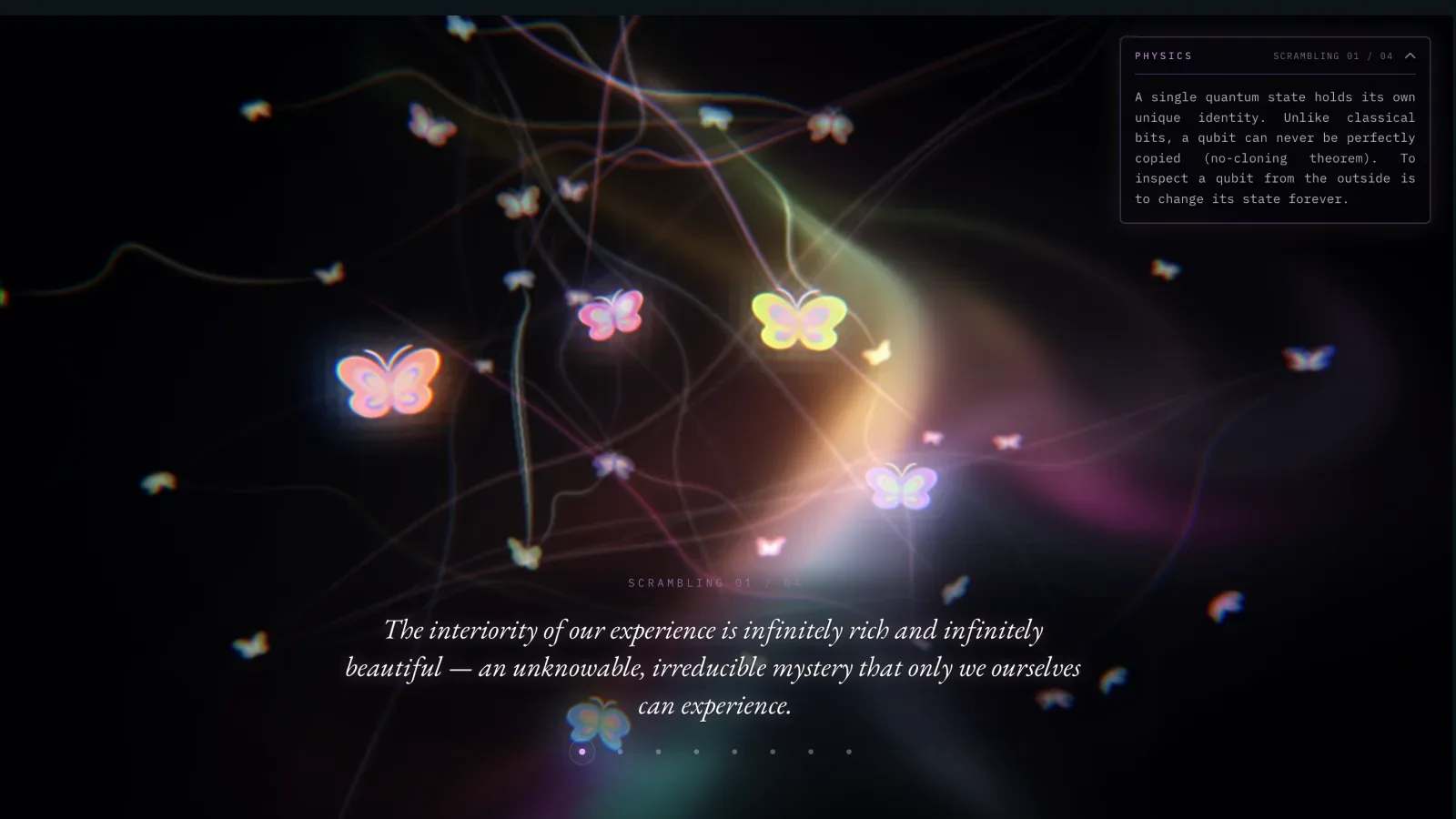 Quantum Butterfly Field: five butterflies as five qubits in an entangled field